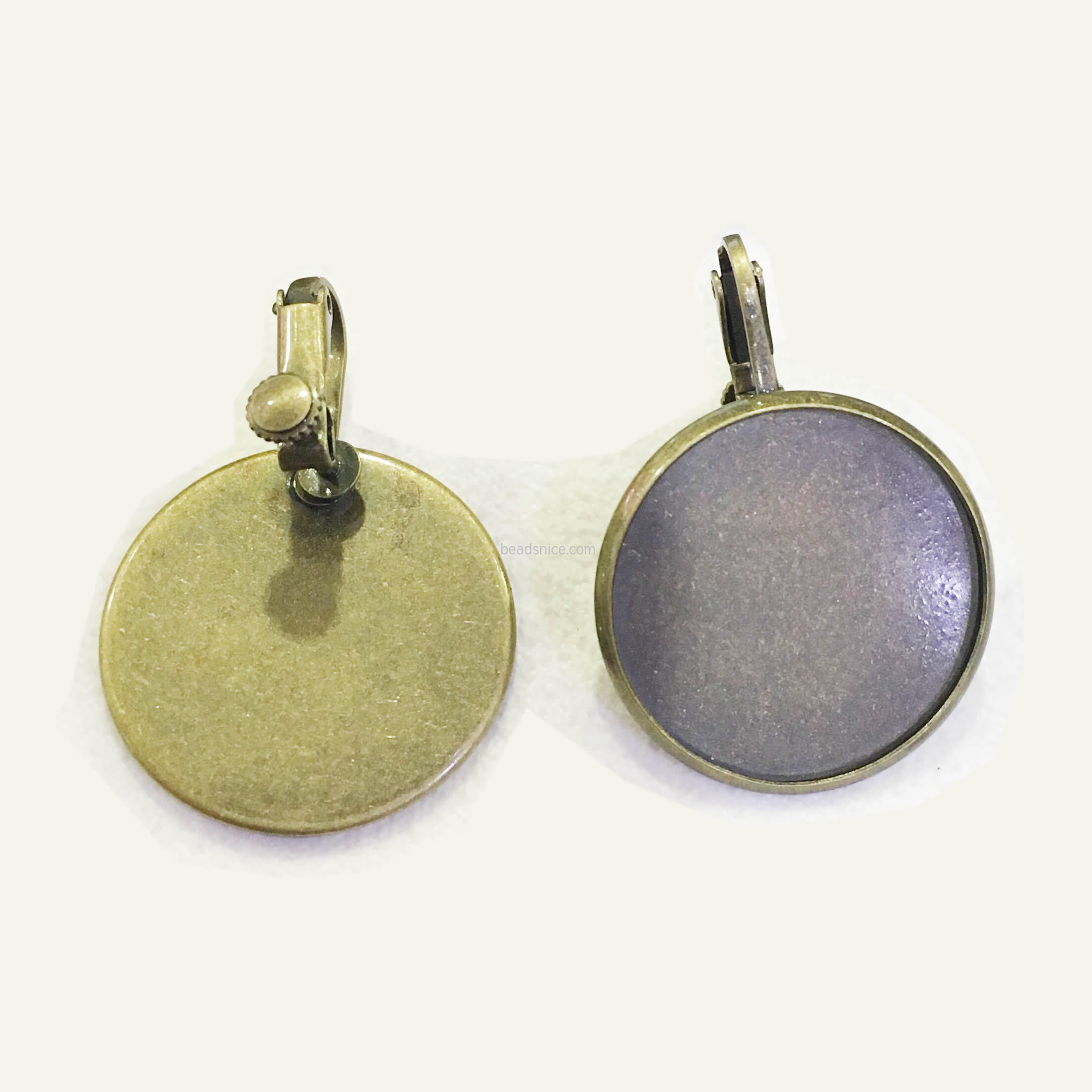 Brass Clip-On Earring Component Nickel-free Lead-safe