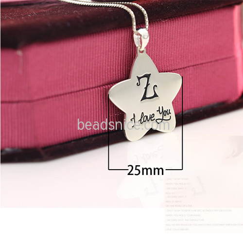 925 silver necklace female couple gift letter DIY name necklace five star pendant simple jewelry wholesale custom
