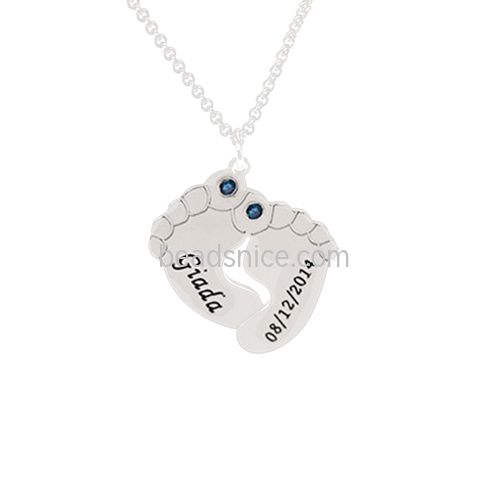 Customized 925 Silver Lettering Necklace DIY Handmade Ornaments Birthday Gift Diamond Pendant Wholesale