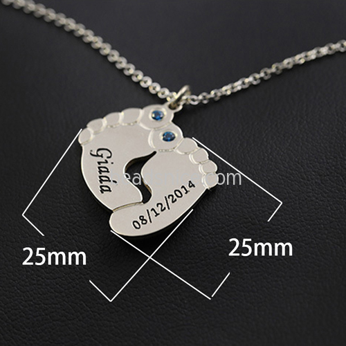 Customized 925 Silver Lettering Necklace DIY Handmade Ornaments Birthday Gift Diamond Pendant Wholesale
