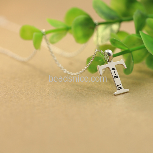 925 silver letter necklace single letter pendant simple clavicle chain Korean sterling silver jewelry factory wholesale foreign 