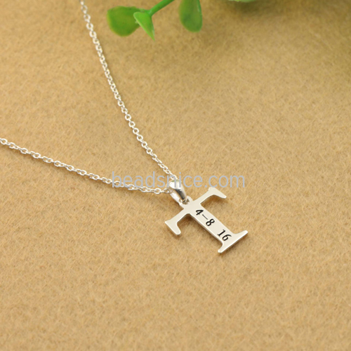 925 silver letter necklace single letter pendant simple clavicle chain Korean sterling silver jewelry factory wholesale foreign 