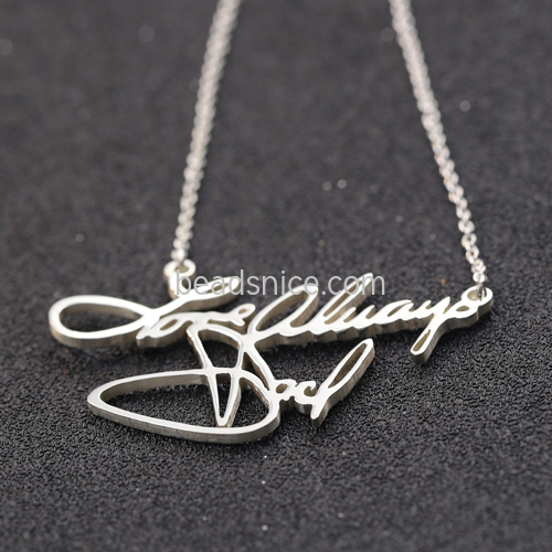 925 Silver Letter English Necklace DIY Handmade Silver Jewelry Customized Company Memorial Necklace