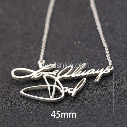 925 Silver Letter English Necklace DIY Handmade Silver Jewelry Customized Company Memorial Necklace