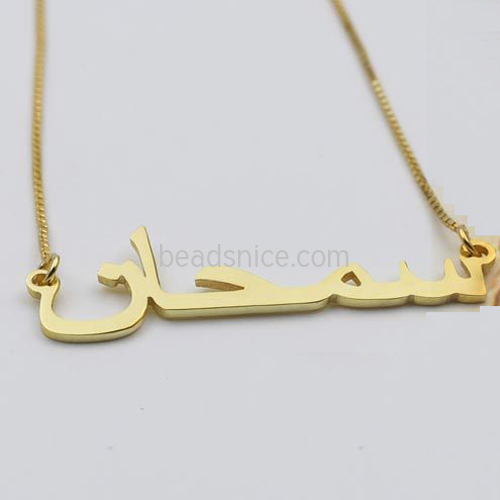 Custom letter necklace pendant necklace DIY clavicle chain company LOGO business card necklace 925 silver jewelry wholesale