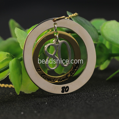 925 Silver Necklace Tag Round Engraved Name DIY Customized Sweater Chain Christmas Birthday Gift Wholesale