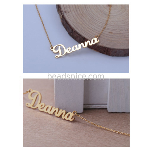 Handmade DIY name necklace 925 silver personalized letter pendant custom
