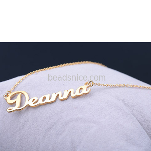 Handmade DIY name necklace 925 silver personalized letter pendant custom