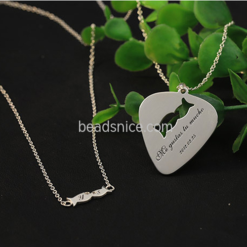 Couple clavicle pendant 925 silver kiss fish puzzle heart shape custom necklace DIY creative gift