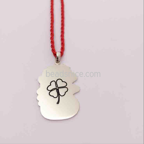 925 Silver Lucky Bag Pendant Carved Necklace DIY Customized Cute Necklace Creative Christmas Gift Red Rope Necklace Wholesal