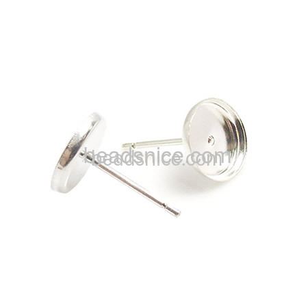 Sterling silver bezel cup earring tray stud earring Sterling silver bezel cup earring tray stud earring