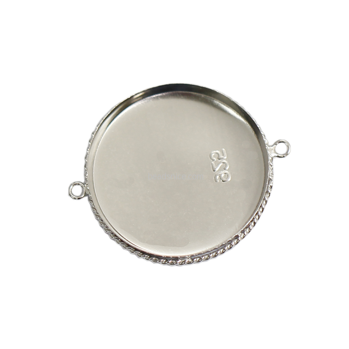925 Sterling Silver Connector Wrapped Round Bezel Settings 925 Sterling Silver Connector Wrapped Round Bezel Settings