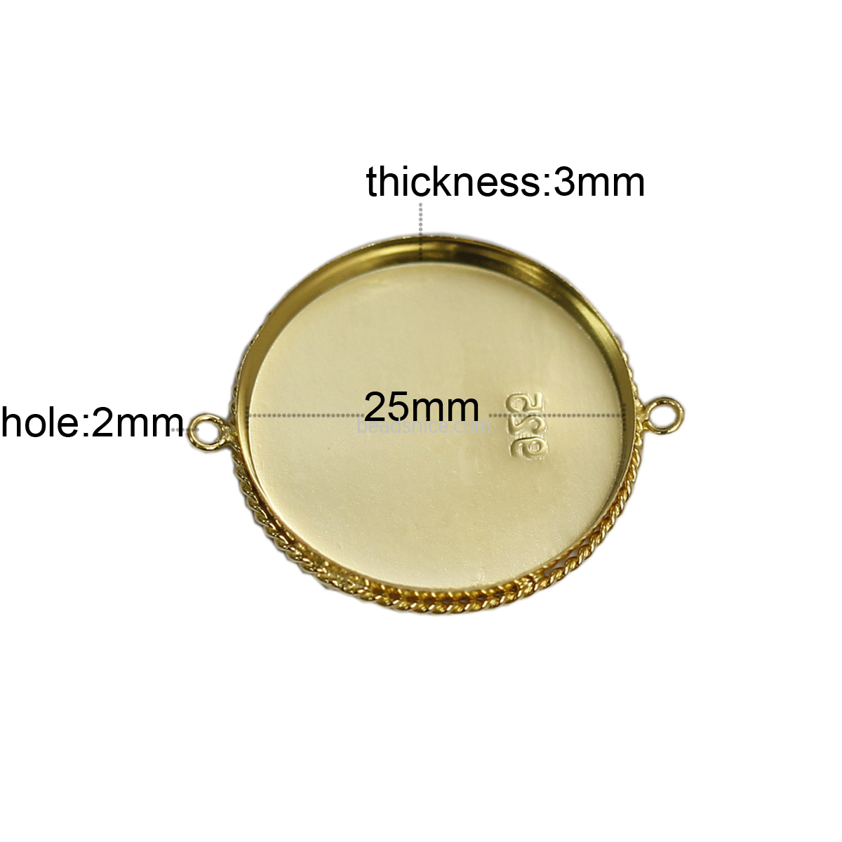 925 Sterling Silver Connector Wrapped Round Bezel Settings 925 Sterling Silver Connector Wrapped Round Bezel Settings