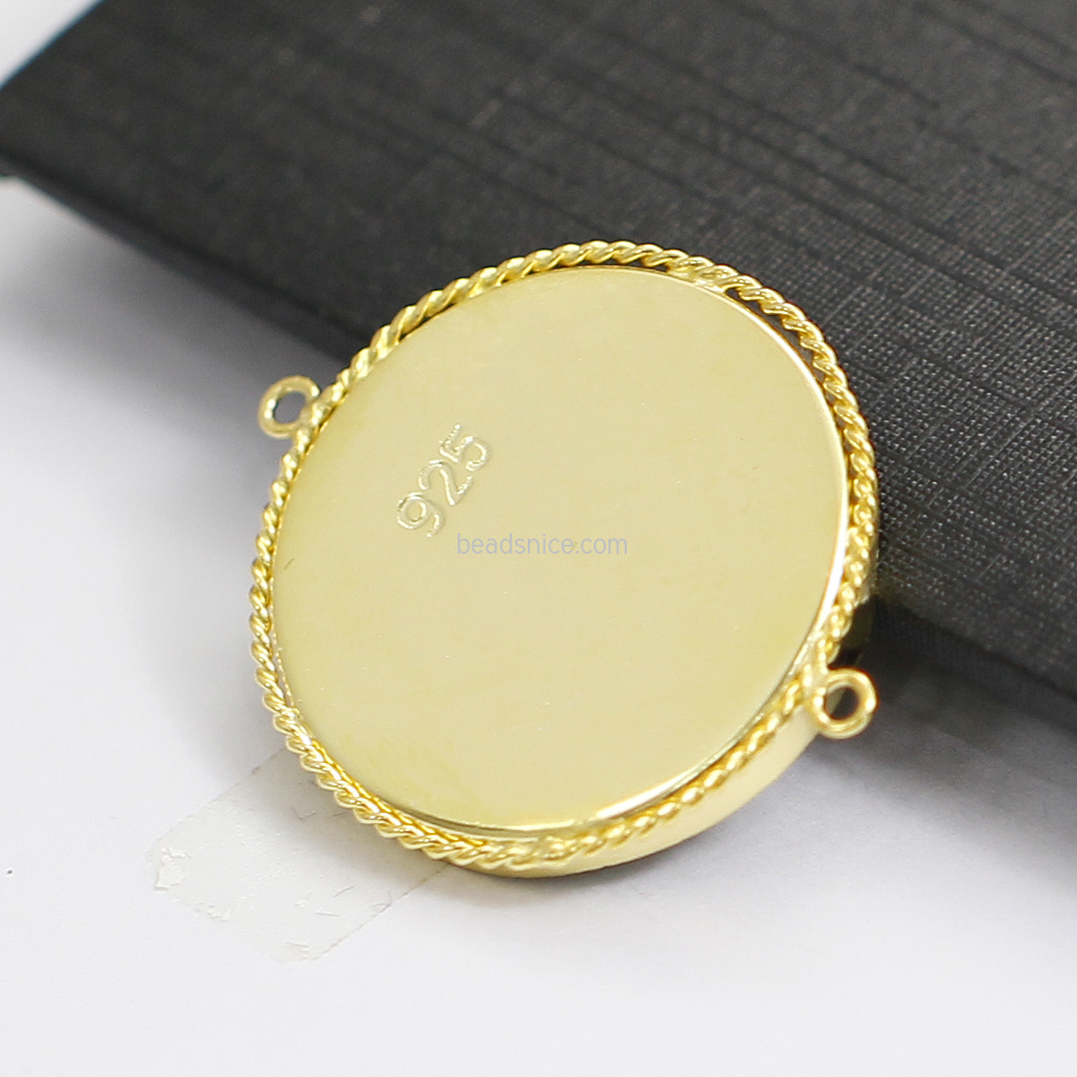 925 Sterling Silver Connector Wrapped Round Bezel Settings 925 Sterling Silver Connector Wrapped Round Bezel Settings