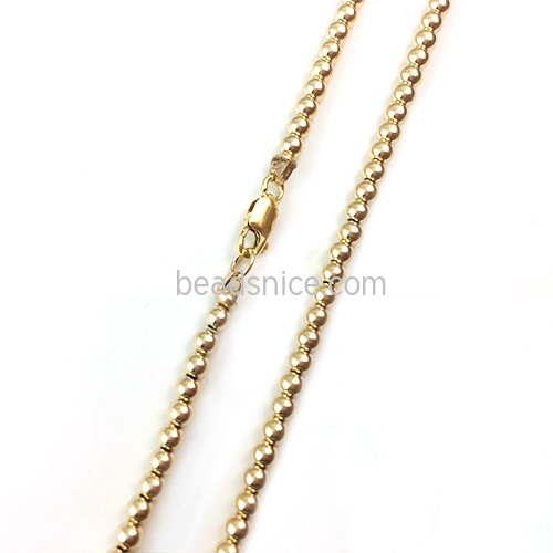 Brass Beaded Necklaces with clasp Gold plated