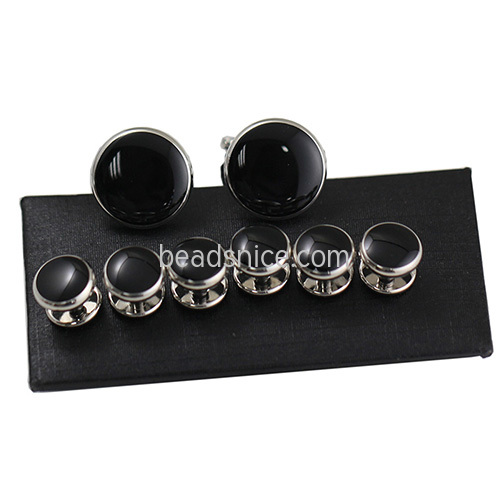 stainless steel cufflinks black for men wholesale