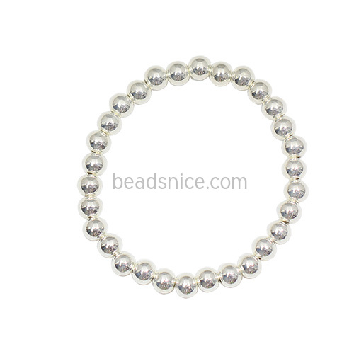 Sterling silver beaded layering stretch bead bracelet