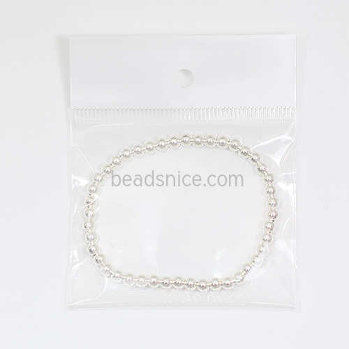 Sterling silver beaded layering stretch bead bracelet