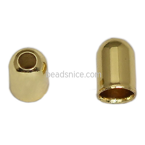 Brass Terminators,end cap, nickel-free,6x5mm,4.5mm in inside diameter ,hole:about 1mm,