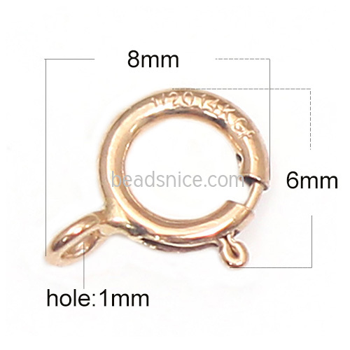 Gold filled spring ring clasp closed jump ring