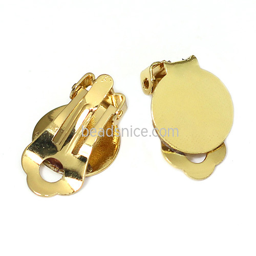 Clip-On Earring Components,Nickel-Free,Lead-Safe,round,