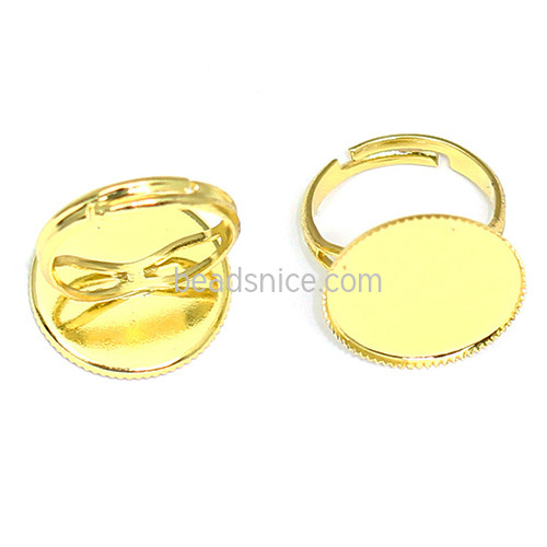 Brass Bezel Ring Settings,size:7 ,lead-safe,nickel-free,donut,