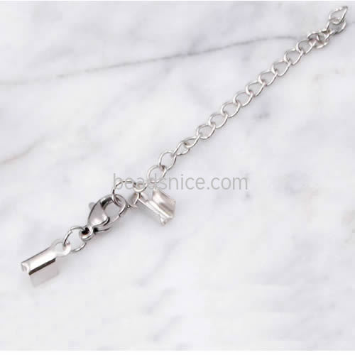 Stainless Steel End Caps Extender Chain Lobster Clasp End Cap Crimp Beads Set
