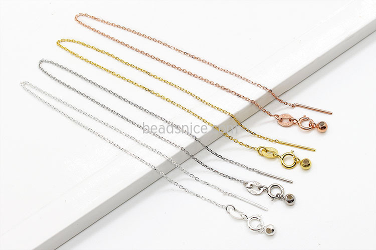 Sterling Silver Adjustable Link Chain Bracelet Charming Soft And Tender 0.9 thickness length 17.5cm adjusted to 22.5cm