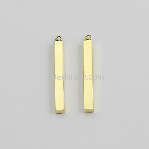 Brass bar pendant rectangle bar charm jewelry supplies findings