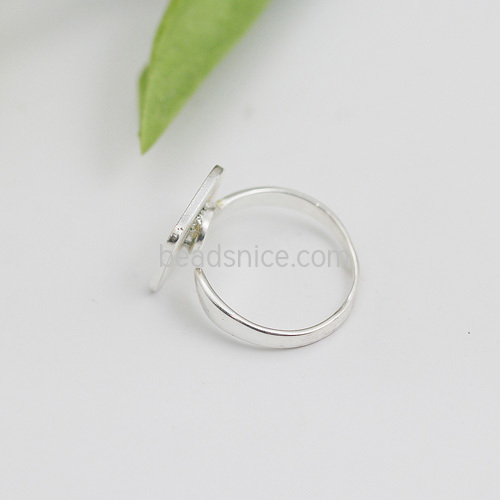 925 sterling silver ring base square fashion jewelry making wholesale