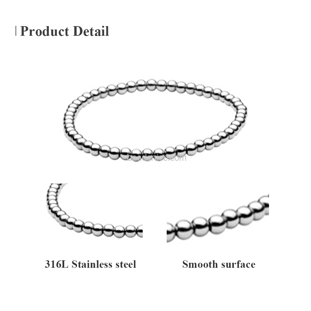 Personality Stainless Steel Beaded  Bracelet