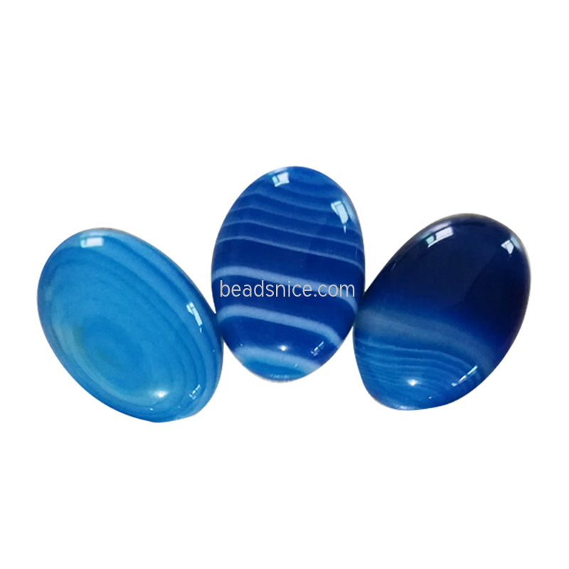 Cabochon, striped agate (dyed),  calibrated oval, B grade, Mohs hardness 6-1/2 to 7.