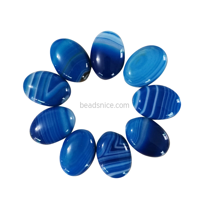 Cabochon, striped agate (dyed),  calibrated oval, B grade, Mohs hardness 6-1/2 to 7.