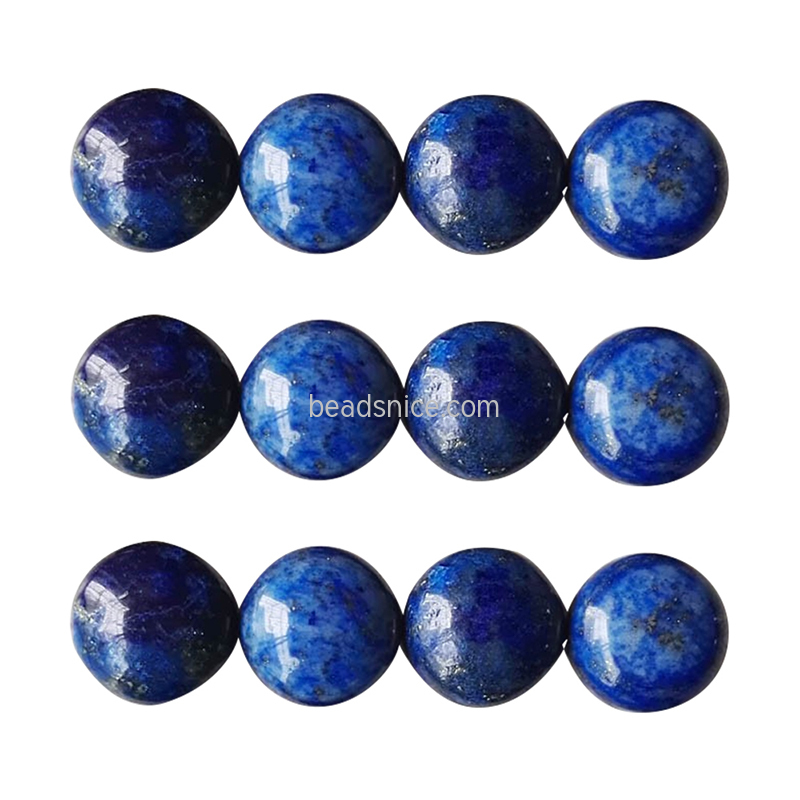 Convex circle, lapis lazuli (stained),  calibrated circle, grade B, Mohs hardness 6-1/2 to 7.