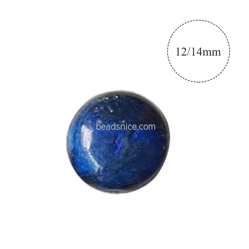 Convex circle, lapis lazuli (stained),  calibrated circle, grade B, Mohs hardness 6-1/2 to 7.