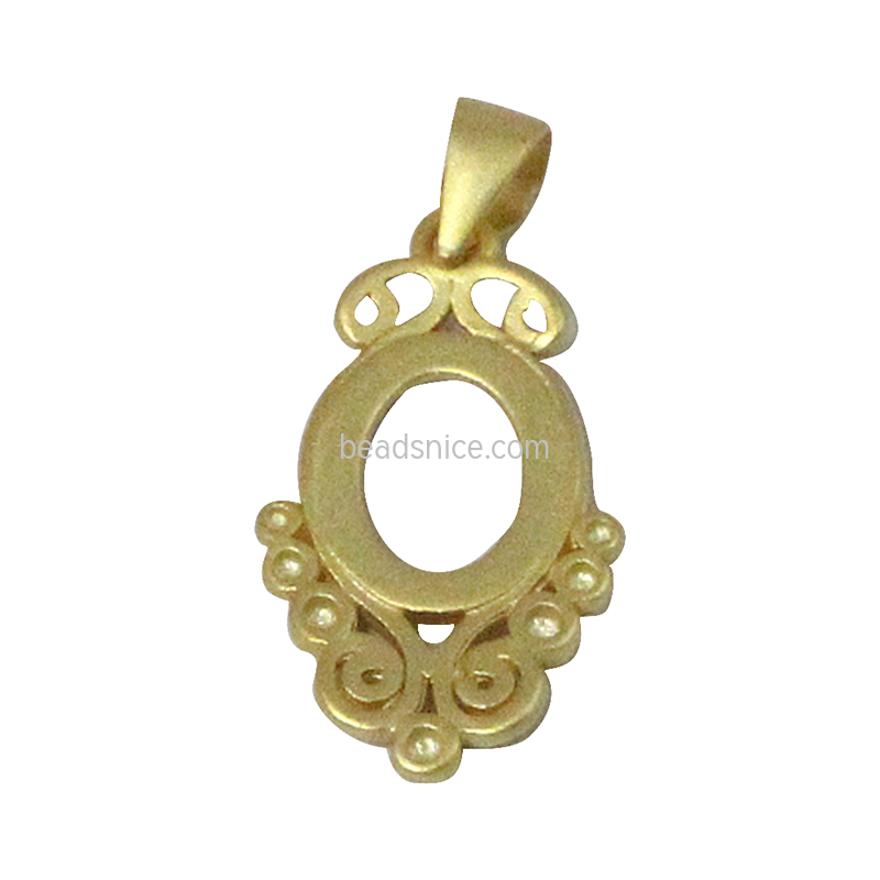 Sterling silver frosted gold small pendant setting