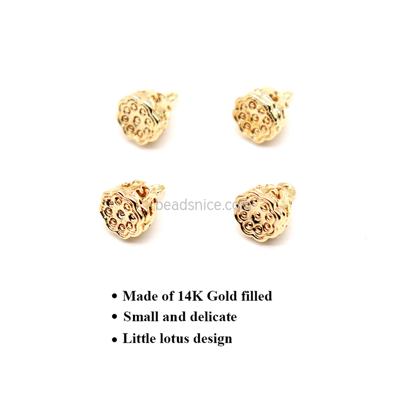 Gold  plate brass  Little Lotus pendant accessories