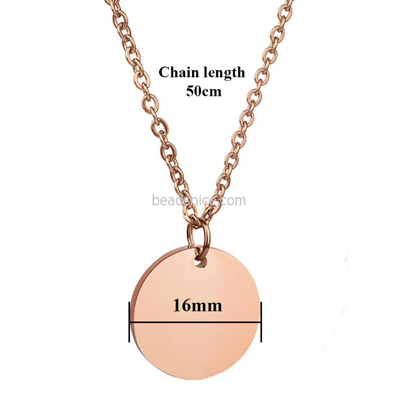 Creative fashion stainless steel tri-color lettering female necklace