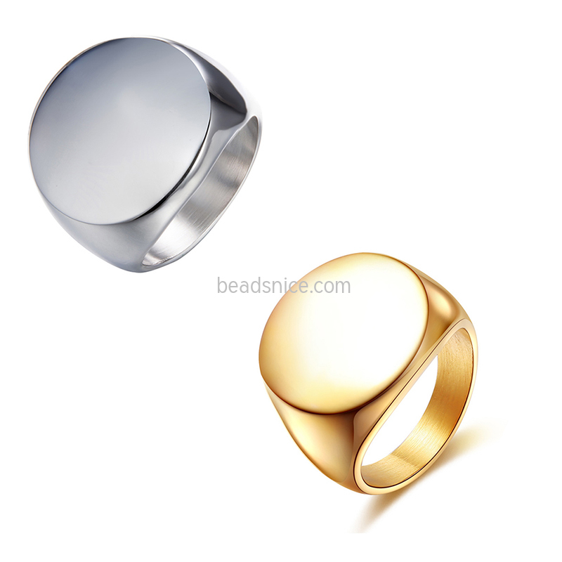 Titanium steel Fashionable simple glossy round ring