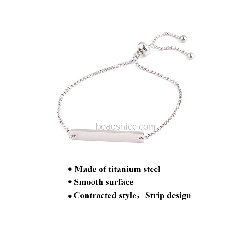 Titanium steel adjustable long lettering women's bracelet