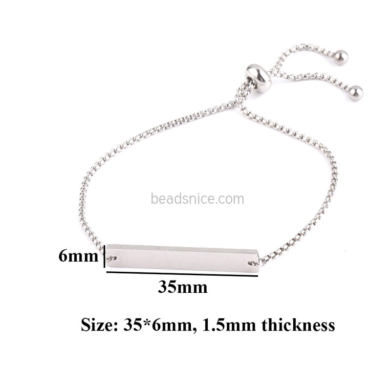 Titanium steel adjustable long lettering women's bracelet