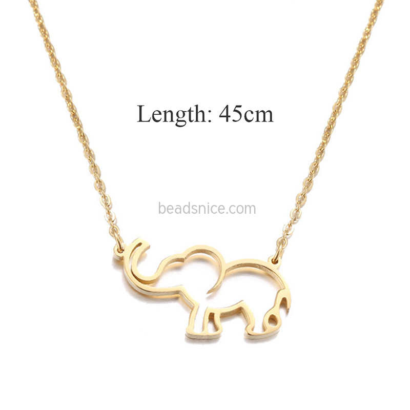 Simple elephant lady titanium steel necklace