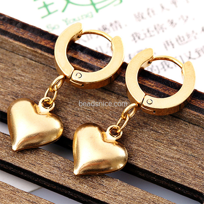 Stainless steel pendant earrings women's love and fashion