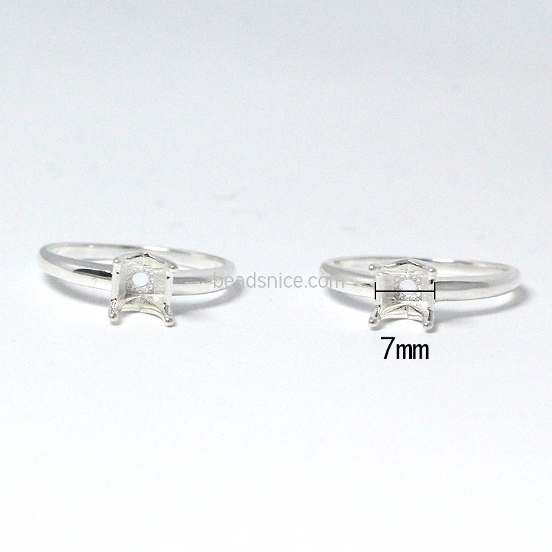 Silver engagement ring base 4 prong V ring mounting wholesale jewelry accessories sterling silver