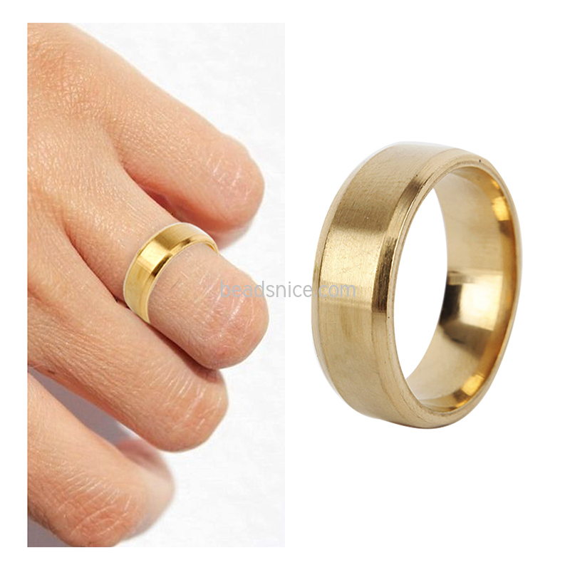 Stainless steel double bevel classic matte ring