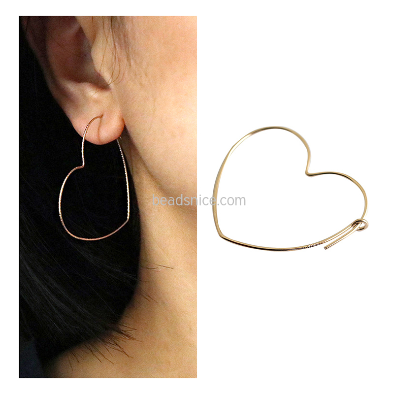 Korea Simple 14K Gold Filled Love Earrings
