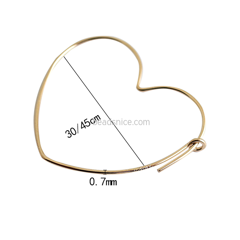 Korea Simple 14K Gold Filled Love Earrings