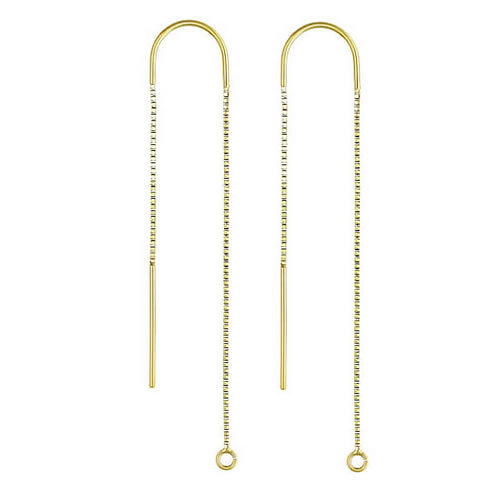 14K gold U-Threader DC Box Chain Drop W/ Ring 14K gold U-Threader DC Box Chain Drop W/ Ring