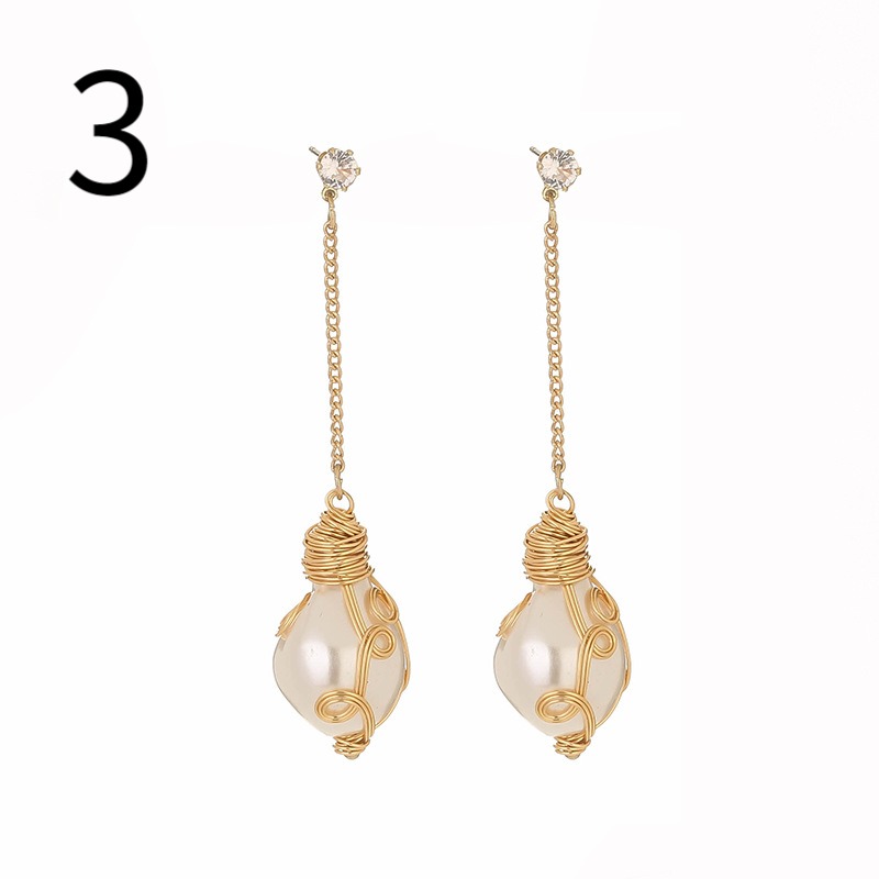 Freshwater Baroque Pearl Imitation Pearl Earrings Hand-wound Trendy Design Butterfly Flower Women Earrings