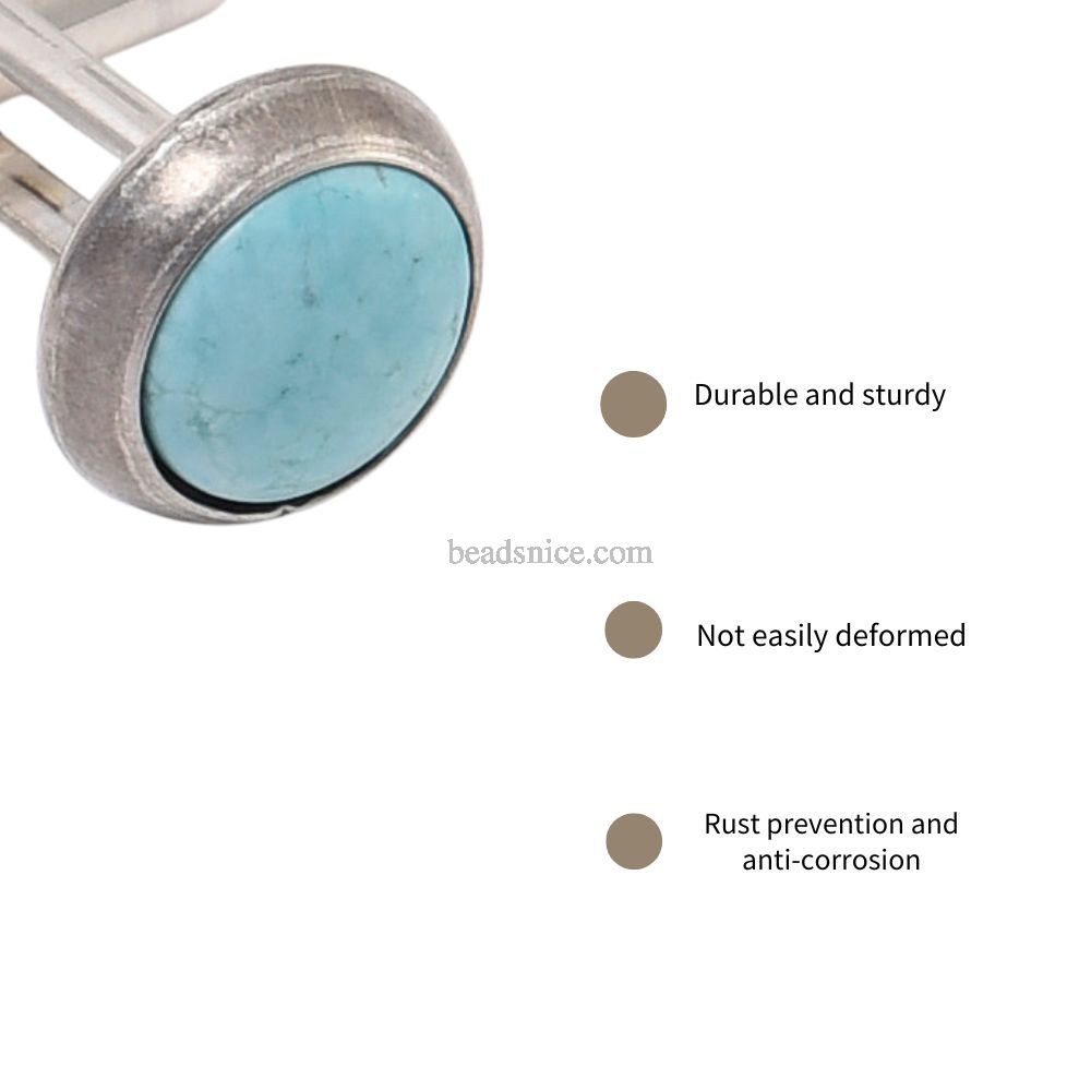 Turquoise sterling silver cufflinks customize gemstone for you